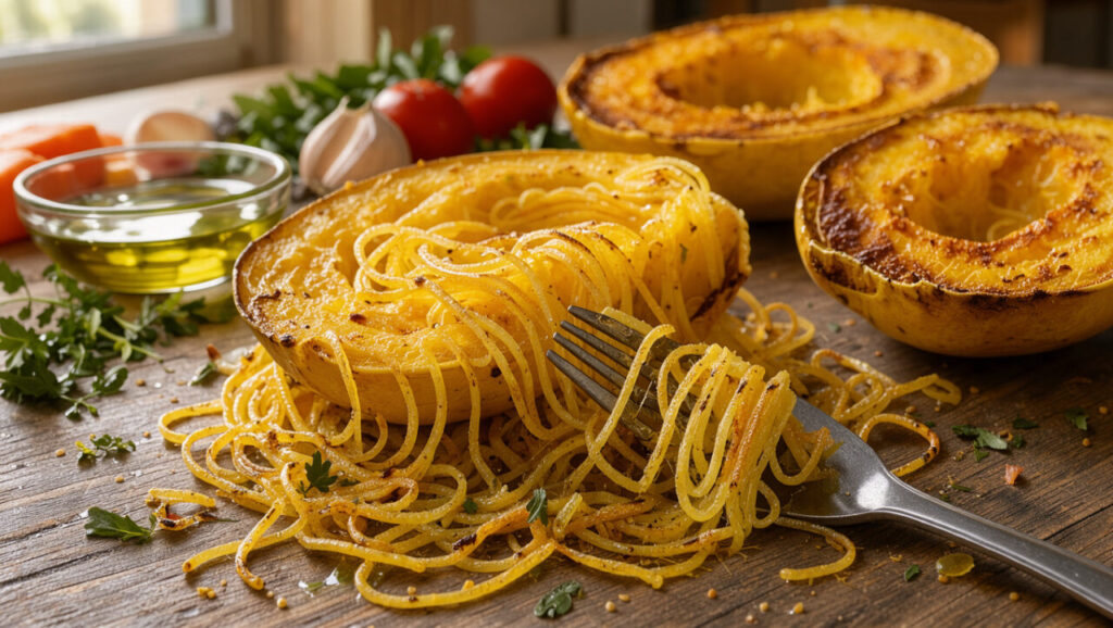 Spaghettikürbis: Zubereitung, Geschmack und Verwendung als Gemüsenudeln